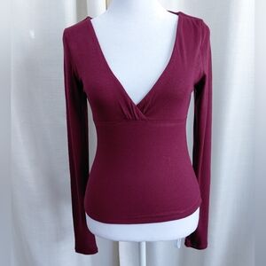 NWT Garage Deep Burgundy Long Sleeve Top